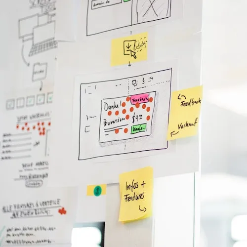 Image of whiteboard with Agile sticky notes